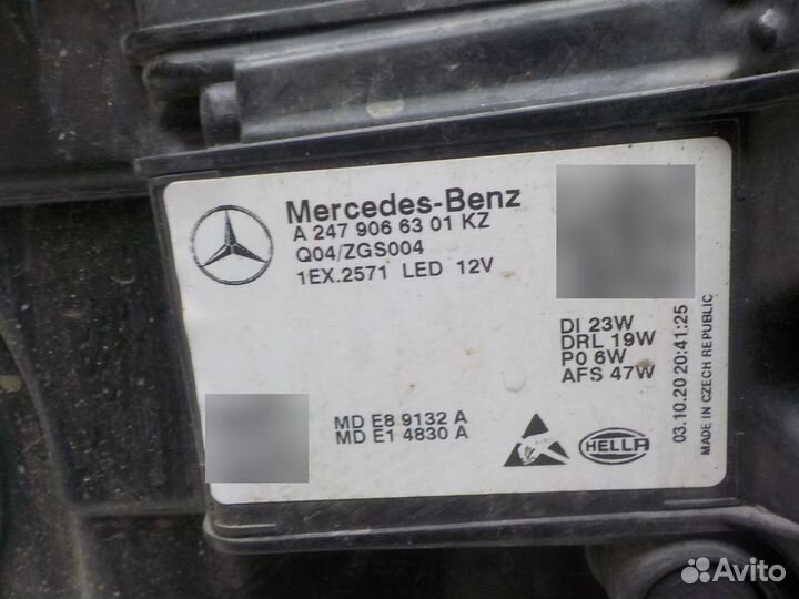 Фара левая, Mercedes-Benz GLA-Class H247