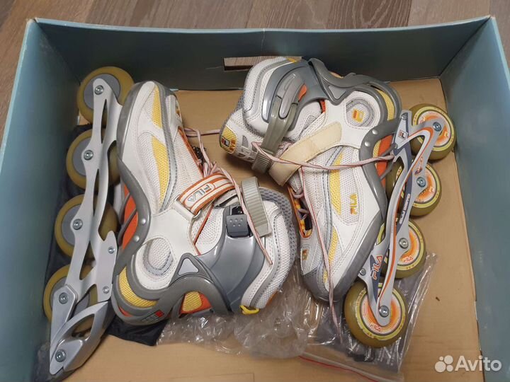 Ролики женские fila р.38.5 + комплект защиты