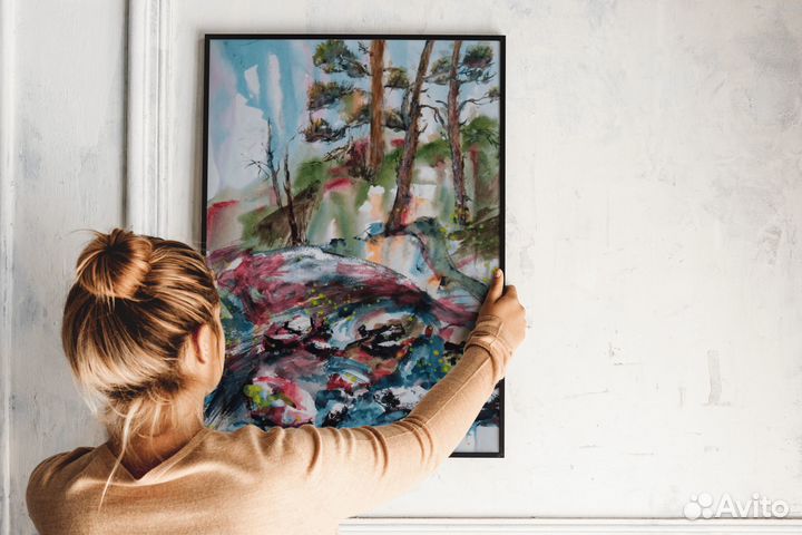 Картина акварельная Пейзаж Карелии