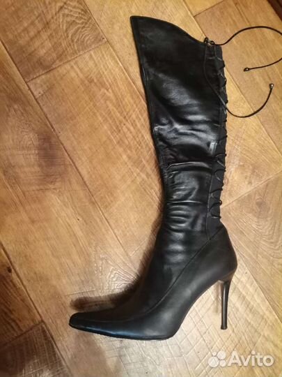 Сапоги осенне-весенние кожаные