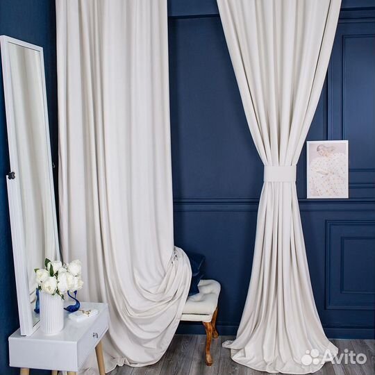 Шторы бархат Беллиссимо Пломбир