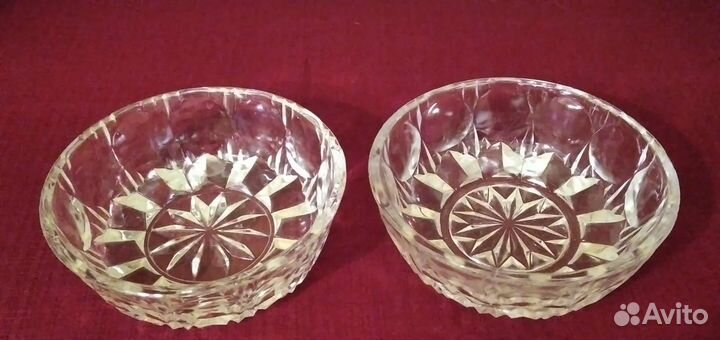 Вазы хрустальные, СССР, штоф/графин и стаканы чсср