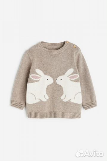 H&M kids новый свитер джемпер зайчик олень 92, 98