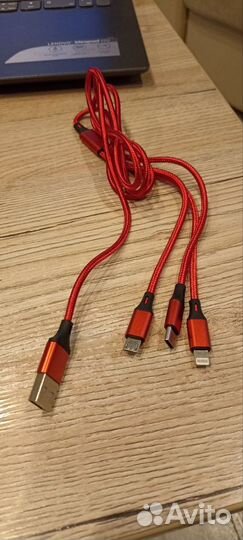 Кабели 3 в 1 USB-C Micro usb apple