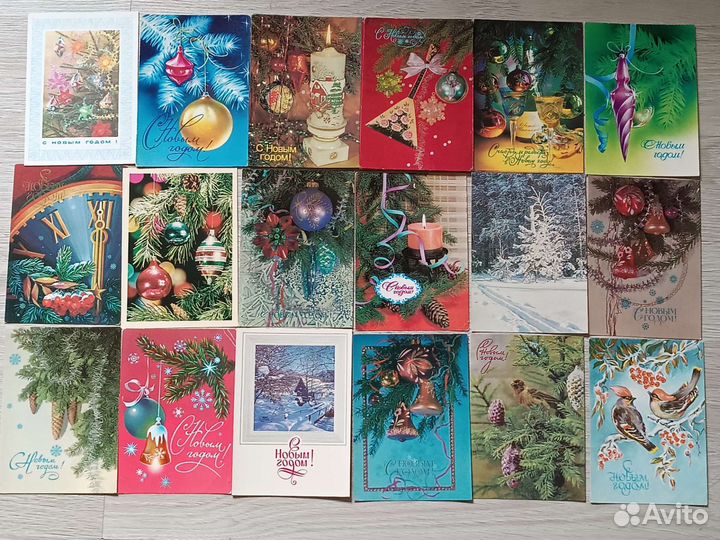 Открытки Новый год чистые СССР
