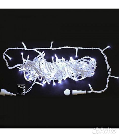 Гирлянда уличная бахрома, 5,1 на 0,9м.Хол. белый