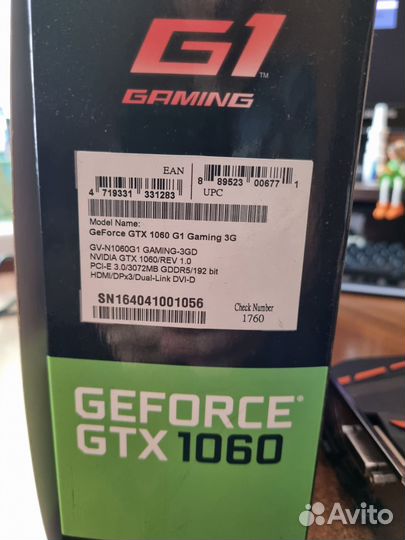 Gigabyte GeForce GTX 1060 G1 Gaming 3Gb
