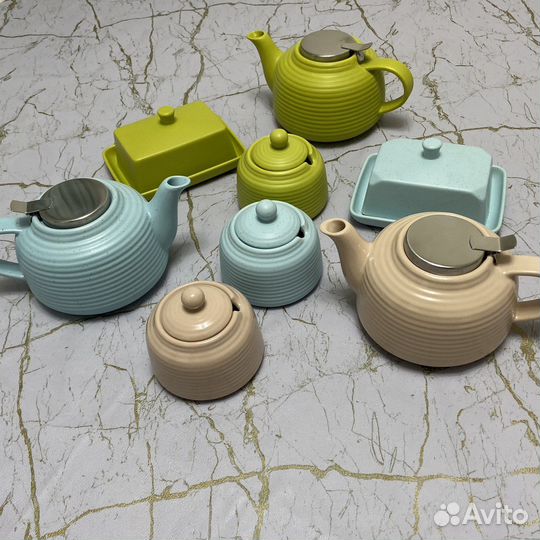 Заварочный чайник с бамбуковой крышкой/сахарница