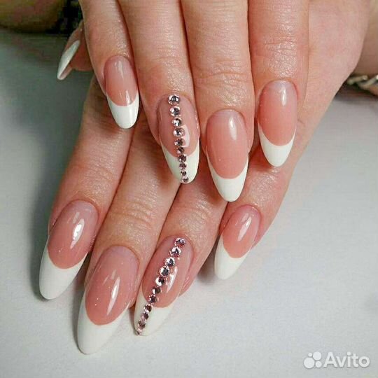 Наращивание ногтей выкладной френч