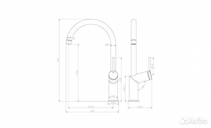 LeMark LM3805C Смеситель для кухни