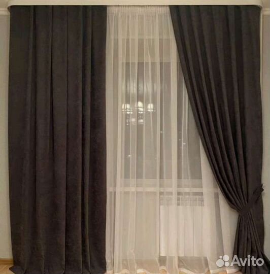 Шторы новые blackout канвас 3 и 4метра на 2.8метра