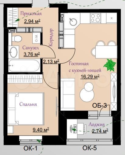 1-к. квартира, 37,9 м², 8/25 эт.