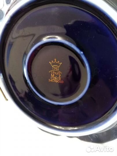 Конфетница czech и др. фарфор кобальт позолота