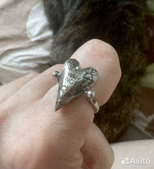 Кольцо перевертыш серебро