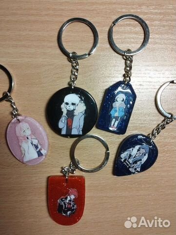 Аниме брелки и парные подвески из эпоксидной смолы