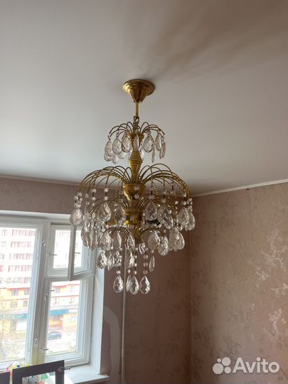 Хрустальная люстра винтаж