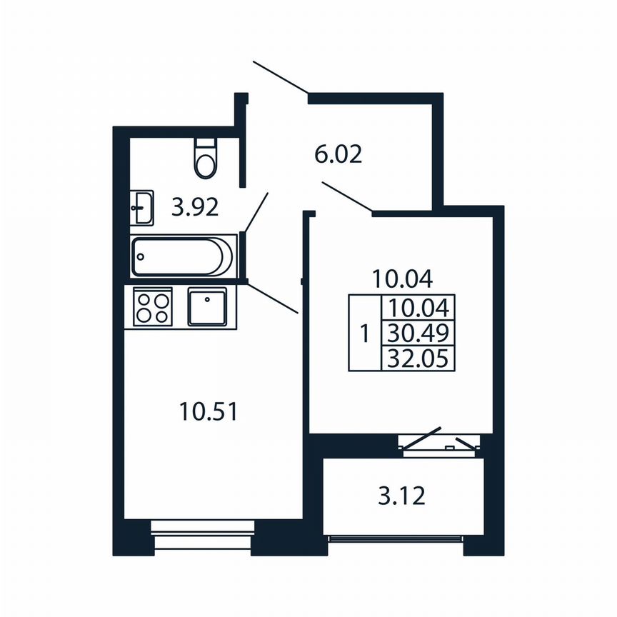 2-к. квартира, 33,6 м², 8/12 эт.