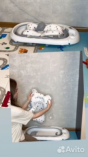 Детская складная ванночка новая с термометром