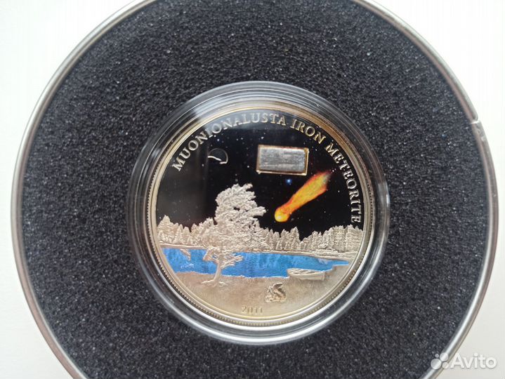 Серебряная монета Метеорит Муонионалуста