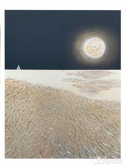 Картина текстурная с золотом