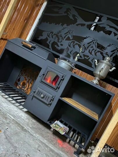 Мангал с крышей 4в1