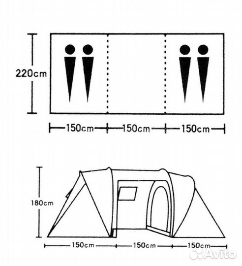 Палатка 4 местная