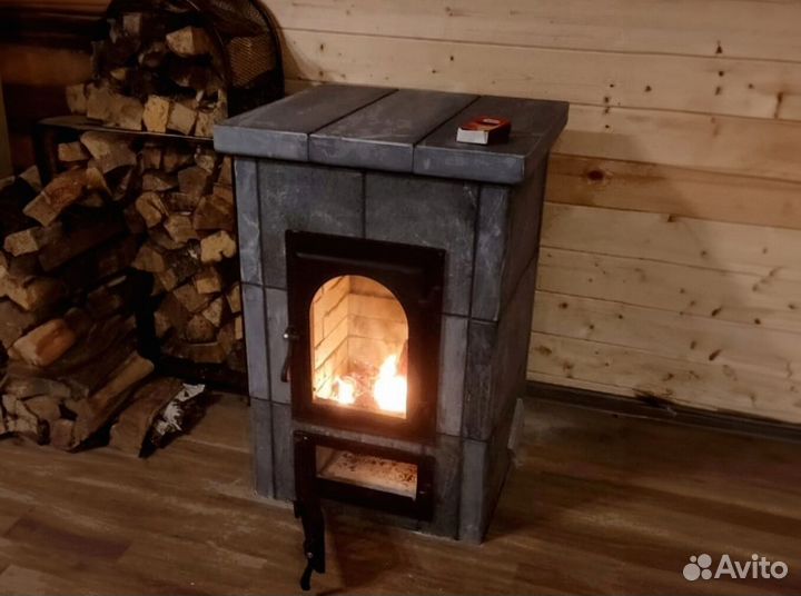 Камин полностью из натурального камня