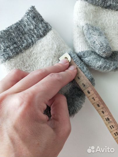 Детские зимние шерстяные варежки на 5-7 лет