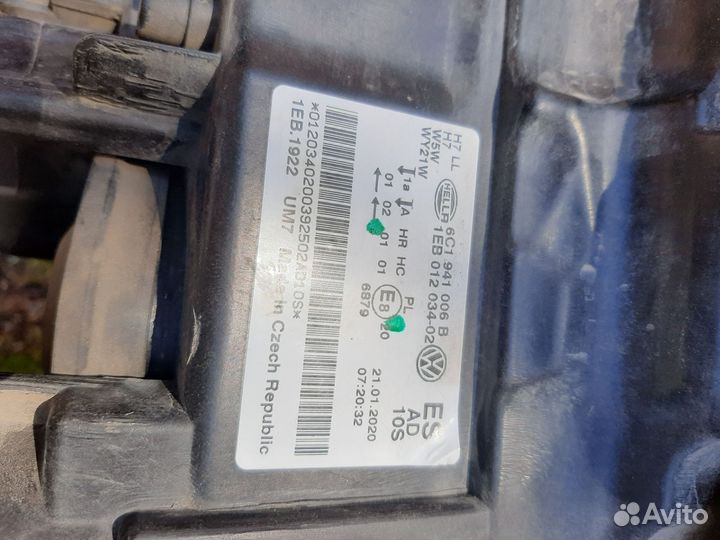 Фара правая фольксваген поло