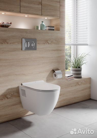 Унитаз подвесной serel SMART, безободковый, с тон