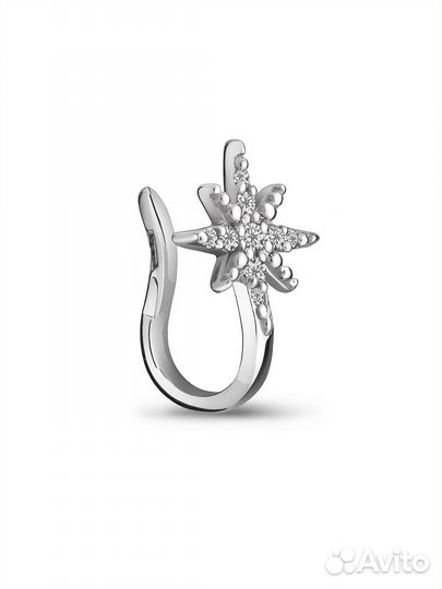 Серьги каффы серебро