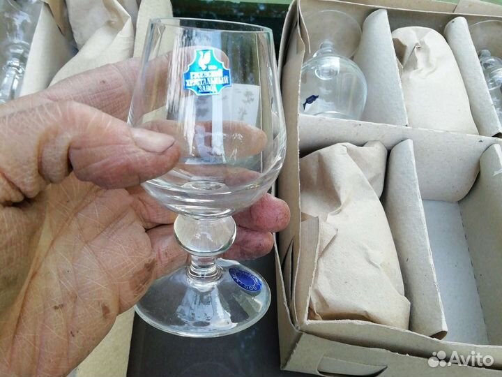 Фужеры новые Гусь Хрустальный стекло