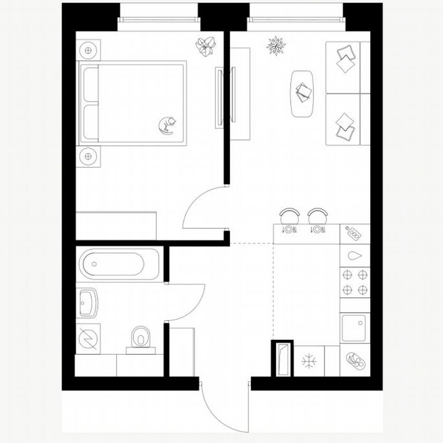 1-к. квартира, 35,6 м², 18/53 эт.