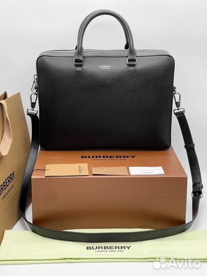 Мужская сумка ноутбука портфель Burberry из кожи