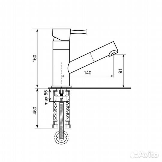 Смеситель для кухни Ulgran U-009-302, песочный