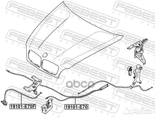 Трос привода открывания замка капота BMW E70