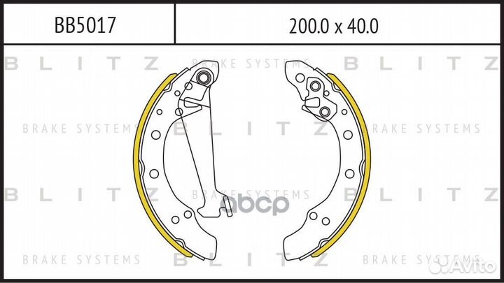 Колодки тормозные барабанные BB5017 Blitz