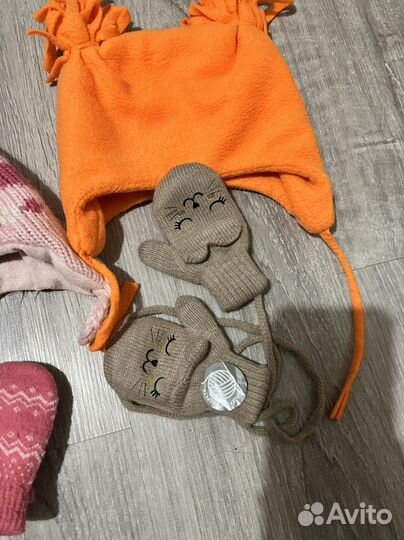 Комплект шапка, варежки