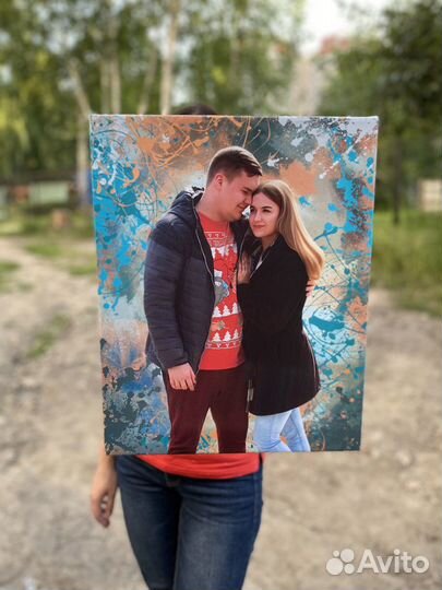 Портрет по фото на холсте
