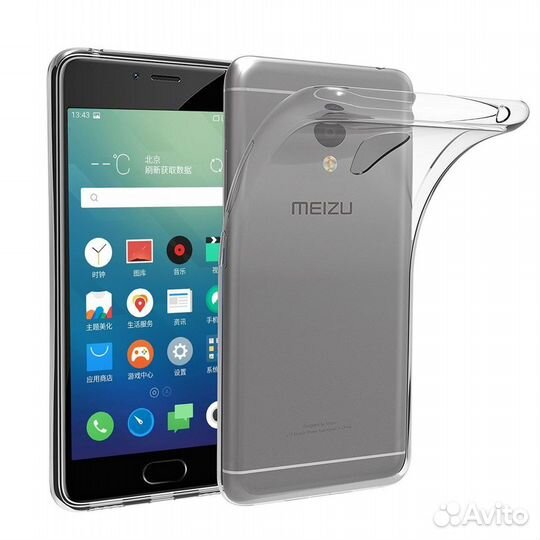 Силиконовый чехол прозрачный на Meizu M5S