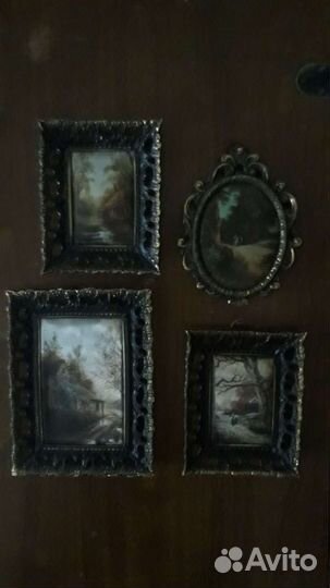 Картины шелкография в бронзе винтаж