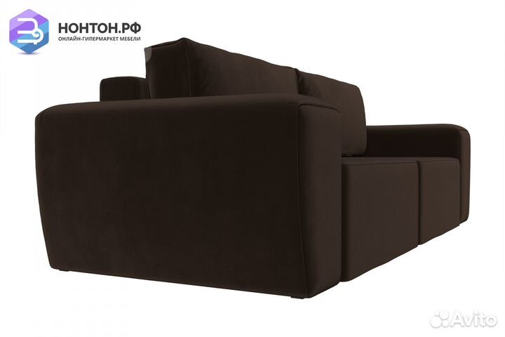 Диван еврокнижка Беккер микровельвет коричневый