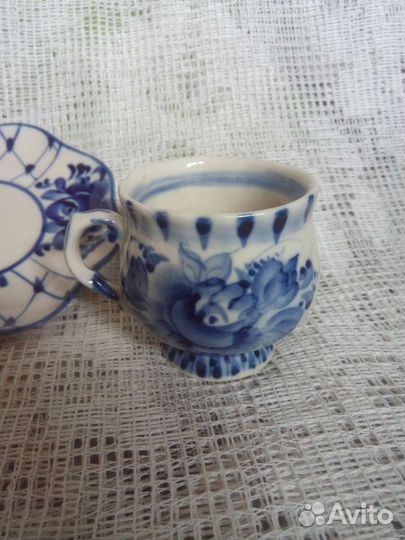 Чашка с блюдцем Гжель