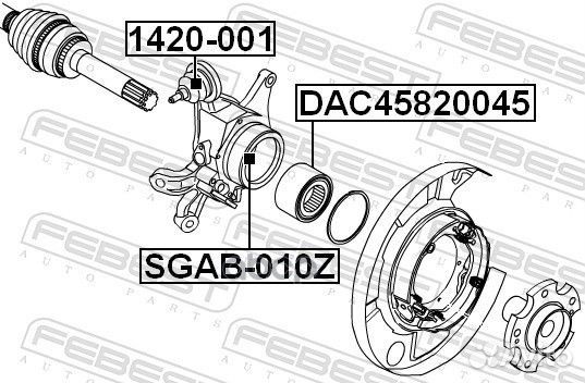 Подшипник ступицы DAC45820045 DAC45820045 Febest