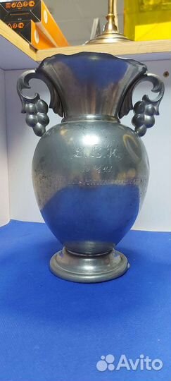 Антикварная оловянная ваза j.l.h