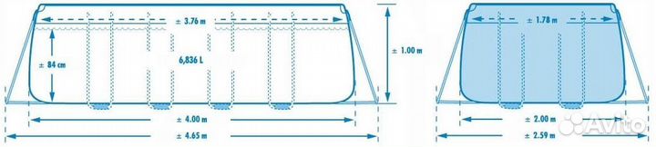 Каркасный бассейн intex 26788 400х200х100 см