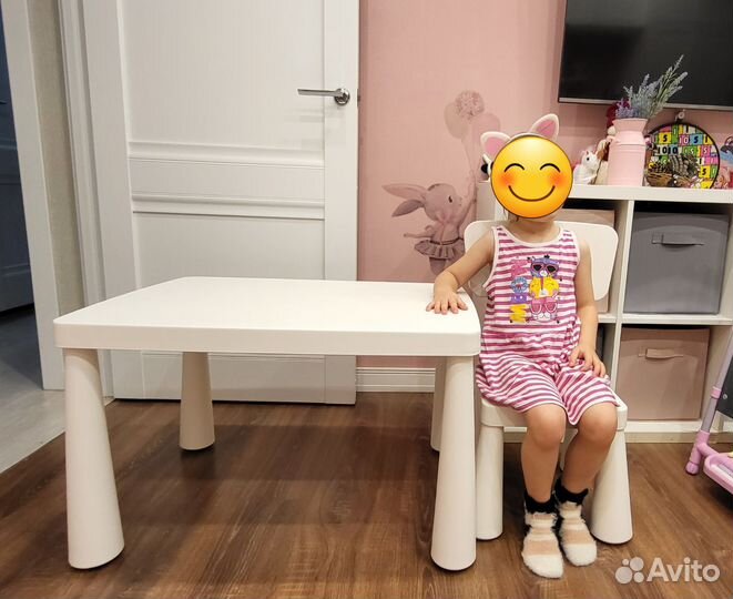 Детский стол и стул IKEA маммут
