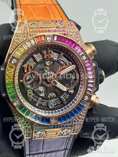 Часы Hublot Big Bang Unico Rainbow King Gold 411.O