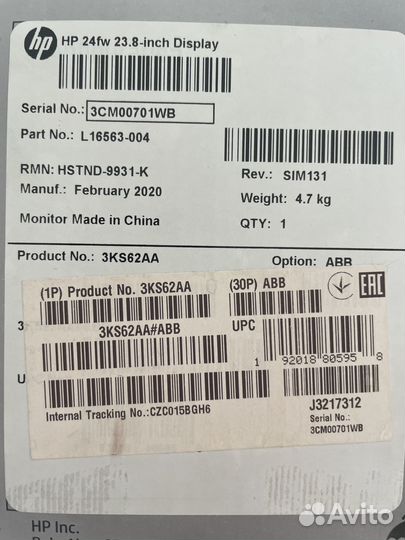 Монитор HP M 24 fw