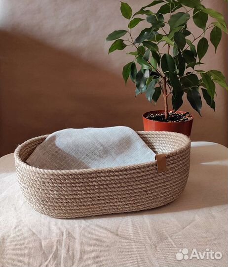 Корзина из джута, хлебница, органайзер,подарок